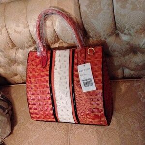 Vibrant Convertable Croc Embossed Large Satchel